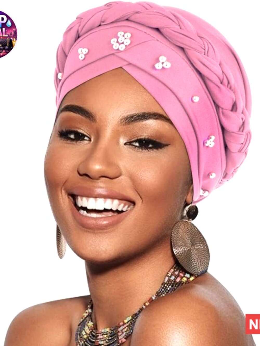 Polyester Pre-Tied Twisted Turban Head Scarf for Women Hair Wrap Chemo Headwear